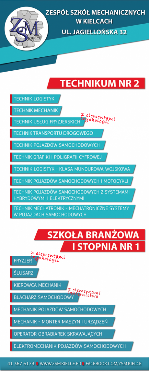 Kierunki kształcenia | Zespół Szkół Mechanicznych w Kielcach